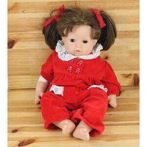 Gotz Doll Vintage Girl Brown Hair Brown Eyes Cloth Soft Body